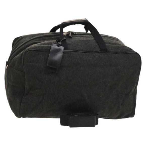 PRADA Boston Bag Wool 2way Gray Auth - Picture 1 of 16
